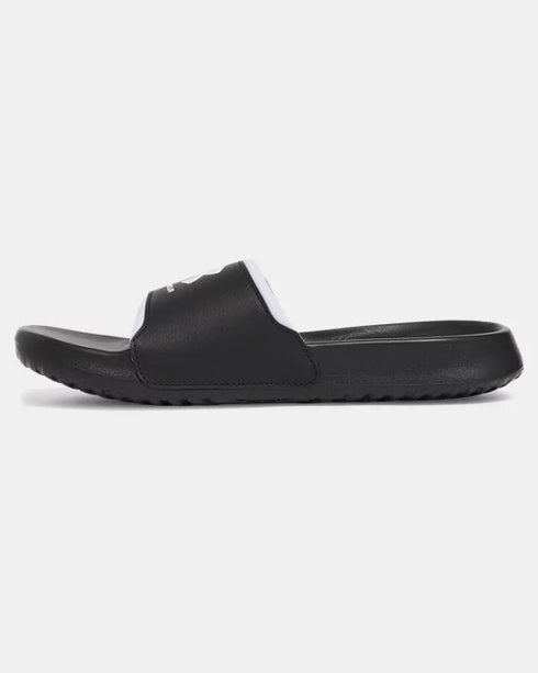 Under Armour Slide's כפכפי אנדר ארמור בצבע שחור לוגו לבן